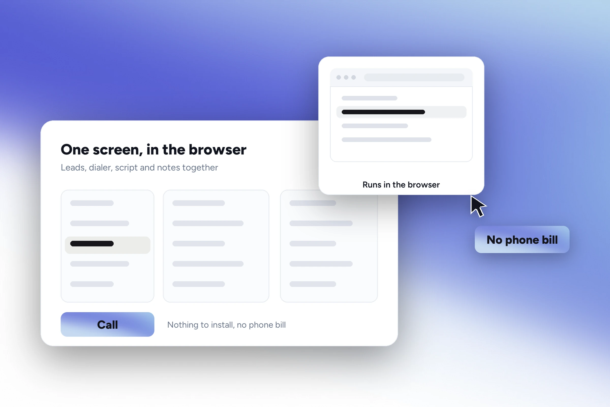 The campaign dashboard: calls, confirmations, cancellations inside cooling-off and the payable total, live.