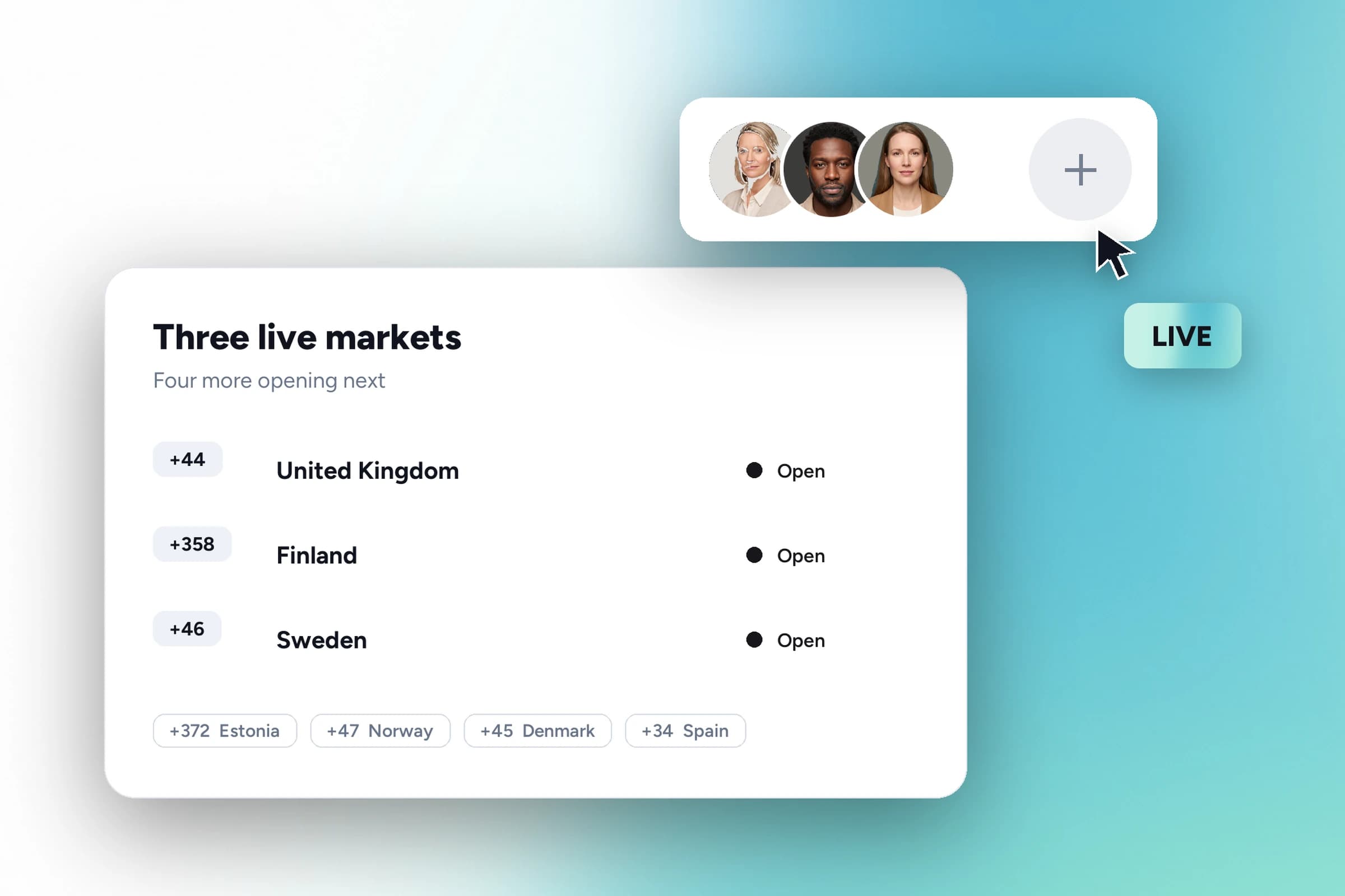 Four live markets and three opening next, each with its own campaigns and currency.